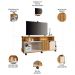 Rack Bancada de TV 50 Pol 136cm Graci Cinamomo/Off White - HB Móveis