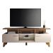 Rack Bancada de TV 60 Pol 160cm Essenza Castanho/Off White - HB Móveis