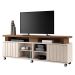 Rack Bancada de TV 70 Pol 180cm Briz Castanho/Off White - HB Móveis