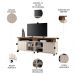 Rack Bancada de TV 70 Pol 180cm Briz Castanho/Off White - HB Móveis