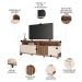 Rack Bancada de TV 70 Pol 180cm Graci Castanho/Off White - HB Móveis