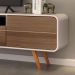 Rack Bancada de TV 85 Pol 220cm Época Castanho/Off - HB Móveis