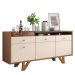 Sala de Jantar com Cristaleira Ópera e Buffet Aparador Sollare Off White/Castanho - HB Móveis