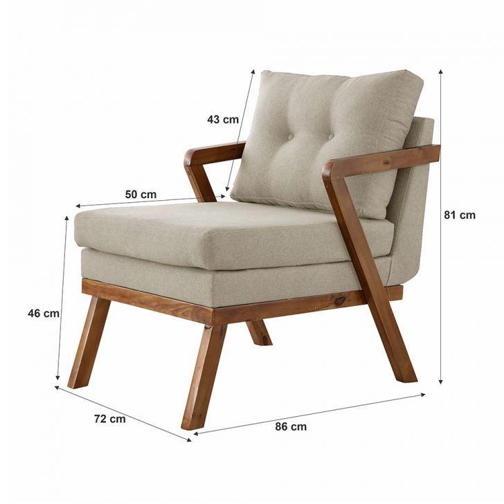 [OUTLET] Poltrona Sophia Linho Bege