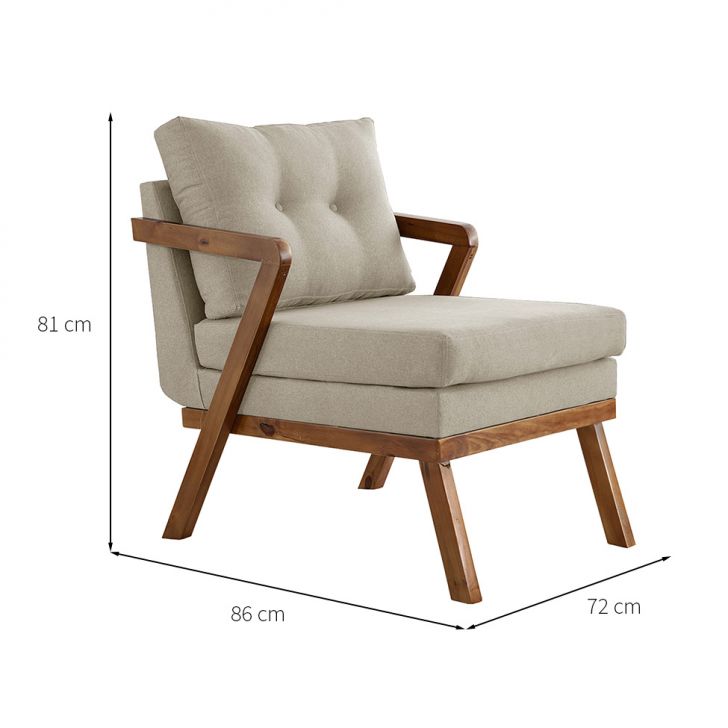 [OUTLET] Poltrona Sophia Linho Bege