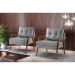 Conjunto com 2 Poltronas Antonella Linho Cinza