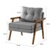Conjunto com 2 Poltronas Antonella Linho Cinza