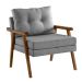 Conjunto com 2 Poltronas Antonella Linho Cinza