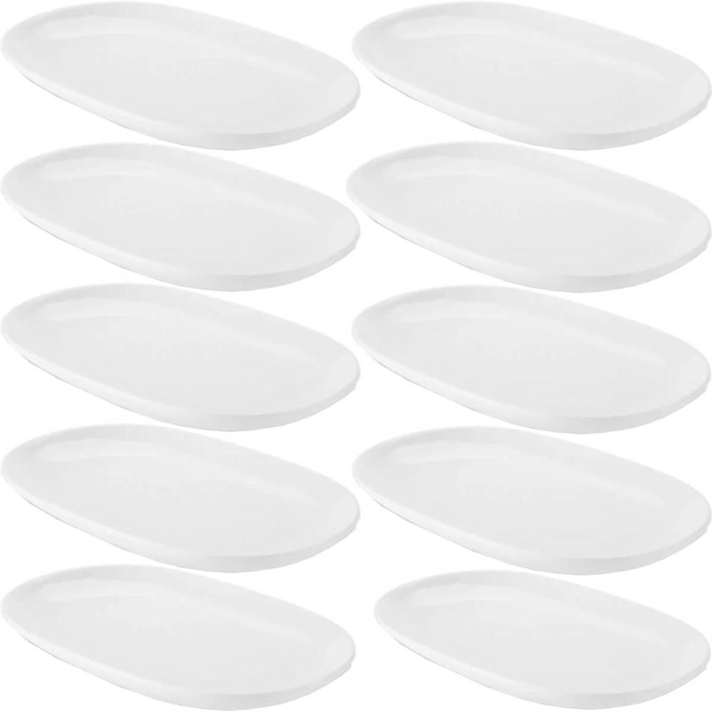 10 Travessas Saladeira Melamina Branca 26,2x17x2,6cm Buffet Restaurante Haus Concept