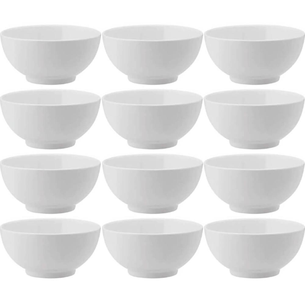 12 Bowls de Melamina Branca 400ml Restaurante 12,5x6cm Serat