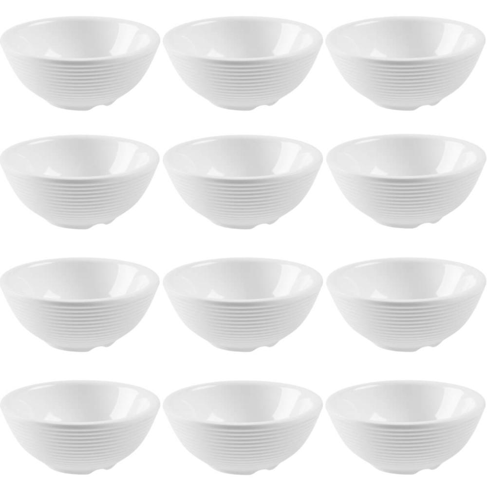 12 Ramekins de Melamina Relevo 90ml Branco Sauce Haus Bowls Pequenos Molhos