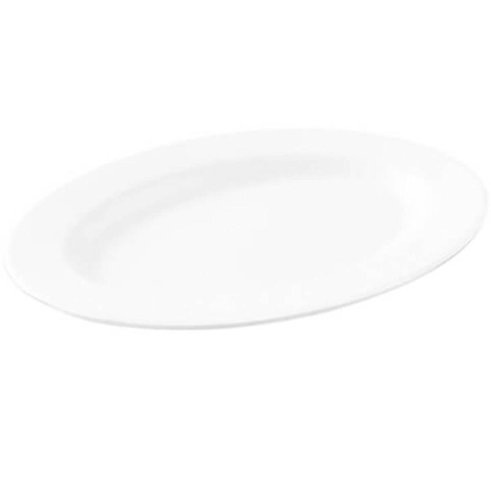 24 Bandejas Melamina Branca 25x18cm Travessa Oval Restaurantes Rasa Servir Haus Concept
