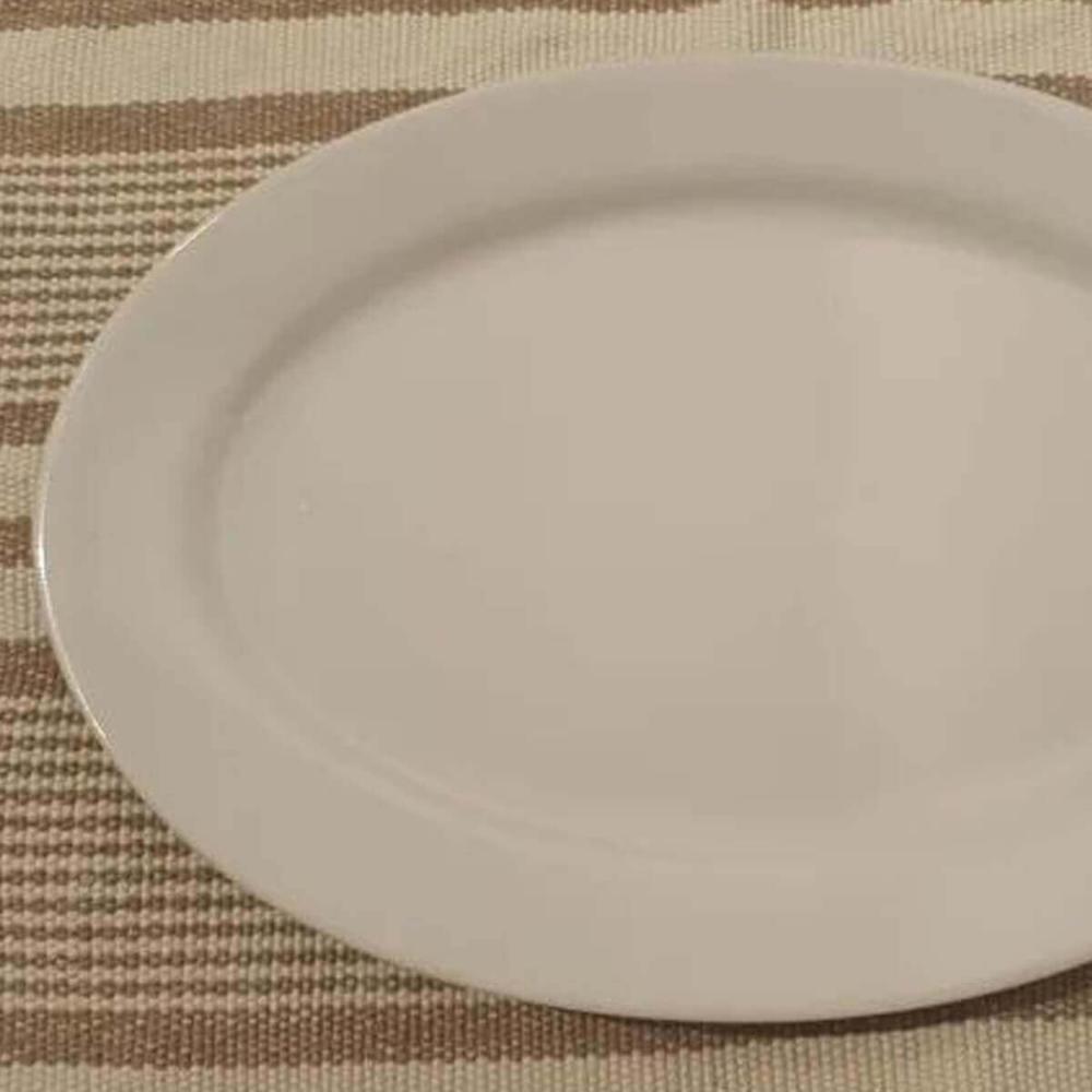 24 Bandejas Melamina Branca 25x18cm Travessa Oval Restaurantes Rasa Servir Haus Concept