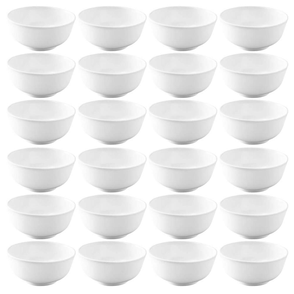 24 Bowls Melamina 150ml Branco Cumbuca Tigela Fruta Sobremes