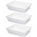 3 Travessas Retangular Branca 4L Profissional Servir Buffet Melamina Saladas Massas