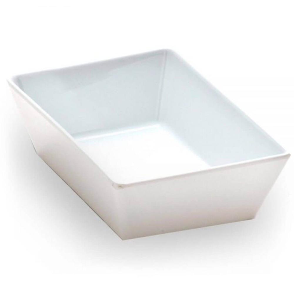 3 Travessas Retangular Branca 4L Profissional Servir Buffet Melamina Saladas Massas