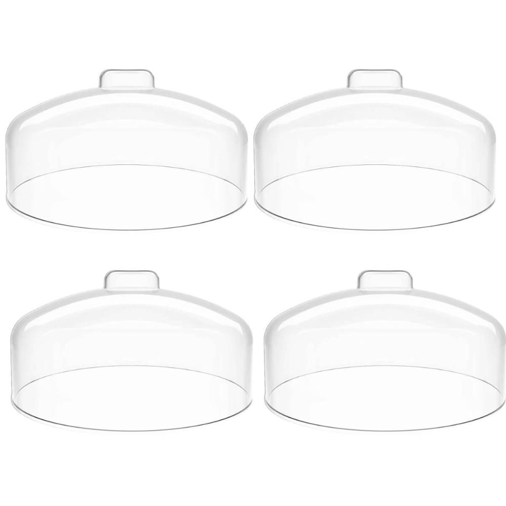 4 Cúpulas Transparentes Tampa de Bolo 19cm Pudim Padaria Buffet Clean Haus Concept
