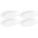 4 Travessas Bandeja Rasa Melamina Branca 25x18cm Oval Refratária Servir