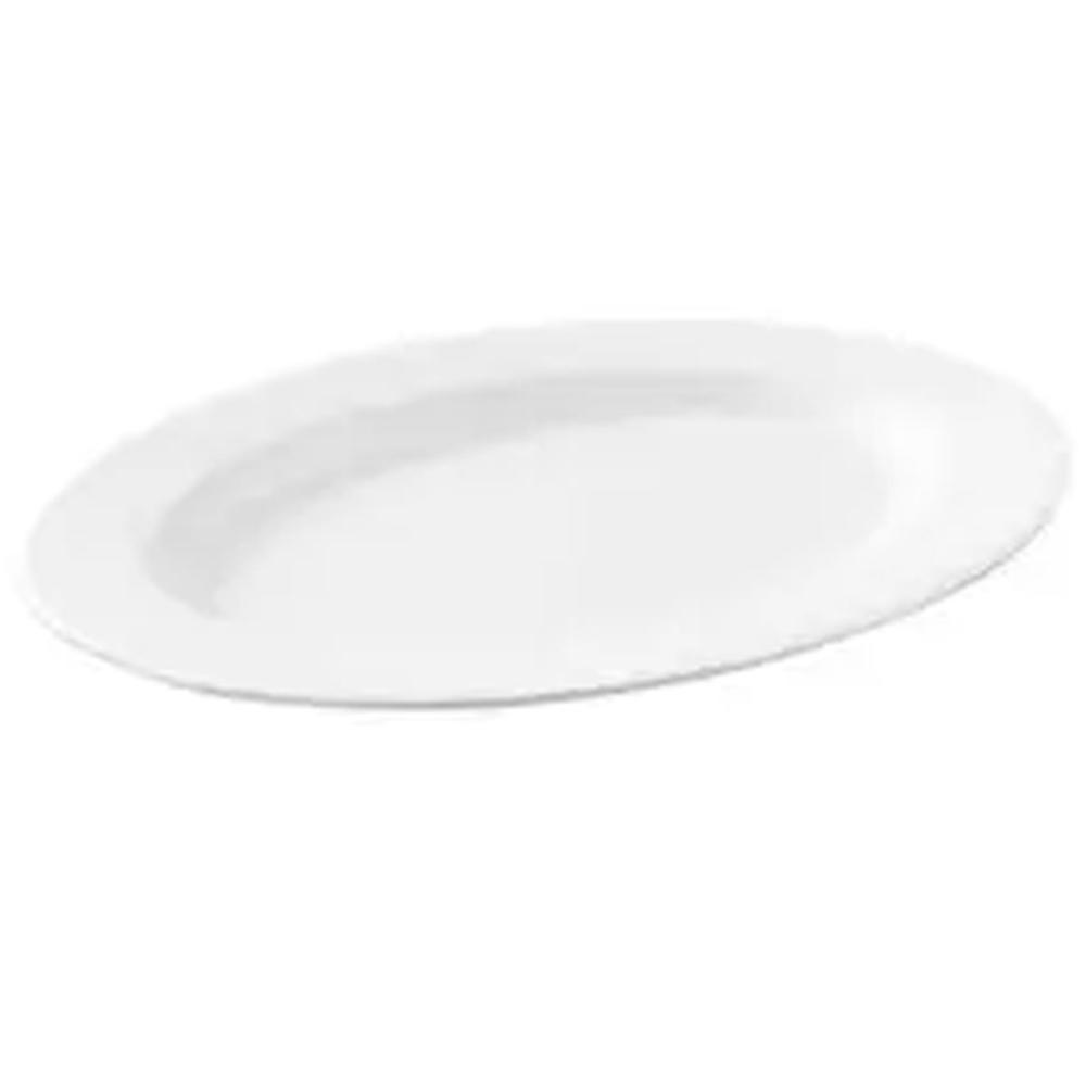 4 Travessas Oval Melamina Rasa 20x14cm Branca Servir Bandeja Haus Concept