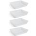 4 Travessas Retangular 3,5L Profissional Servir Buffet Melamina Branca Saladas Massas Haus Concept