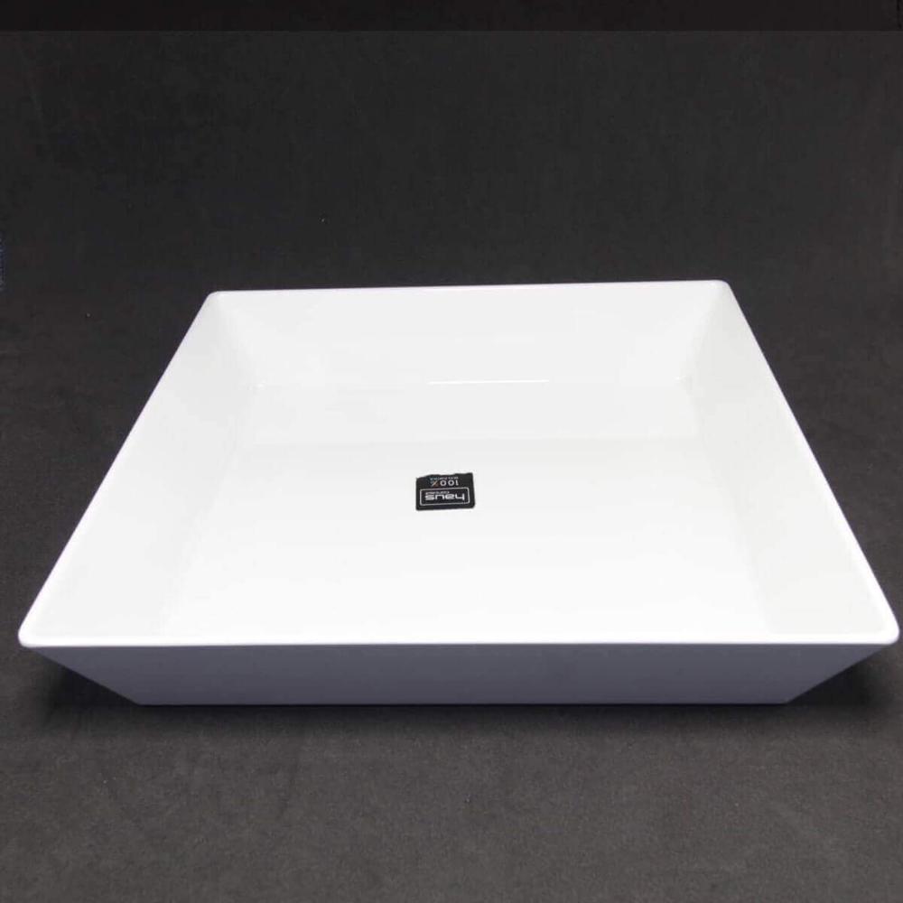 4 Travessas Retangular 3,5L Profissional Servir Buffet Melamina Branca Saladas Massas Haus Concept