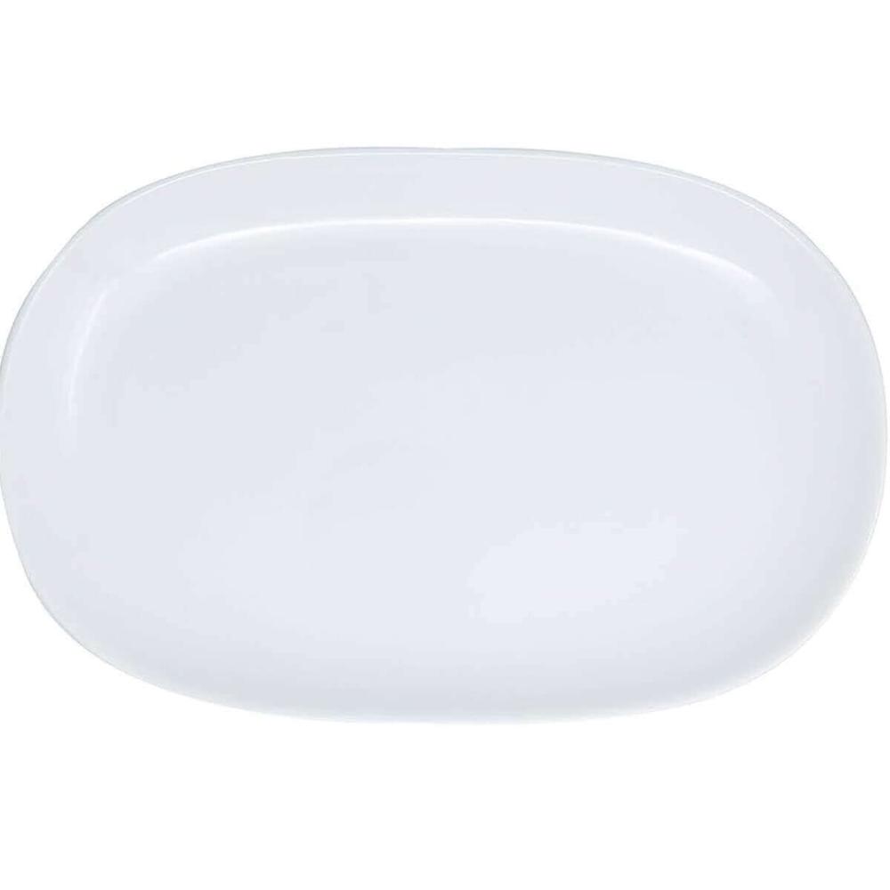 5 Bandejas para Servir Melamina Branca 34x22cm Buffet Traves