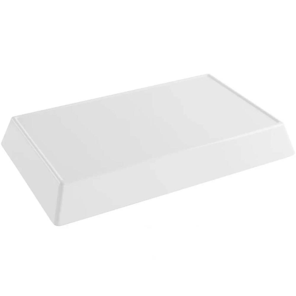 6 Travessas de Melamina Branca Restaurante 53x33cm Buffet Sa