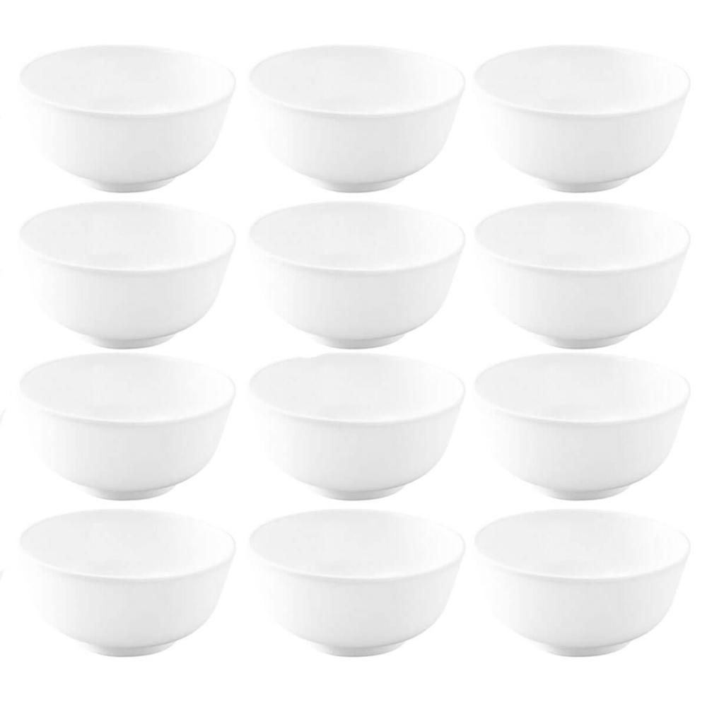 Kit 12 Bowls Melamina 150ml Branco Cumbuca Haus Tigela Fruta Cereais Serenata Hotel