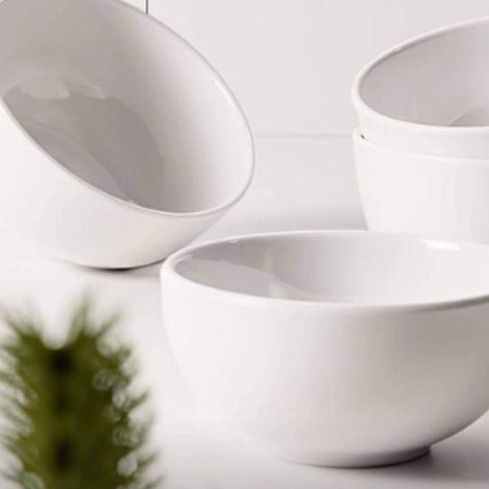 Kit 12 Bowls Melamina 150ml Branco Cumbuca Haus Tigela Fruta Cereais Serenata Hotel