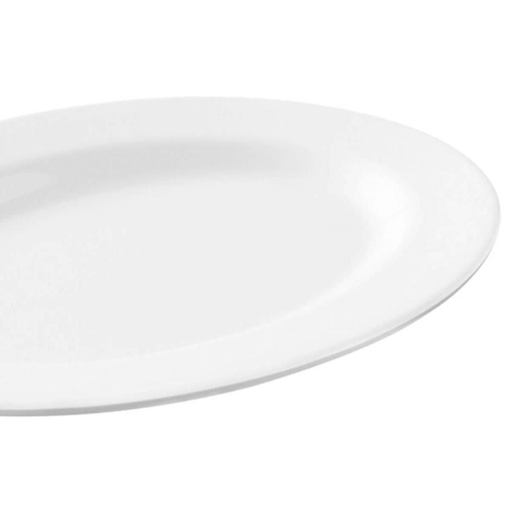 Kit 12 Travessas Oval 30x22cm Rasa Buffet Branca Restaurante Melamina Salada Petiscos Aperitivos Bar