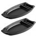 Kit 2 Barcas para Sushi 30,5cm Melamina Preta Haus Concept Fuji Temaki Sashimi