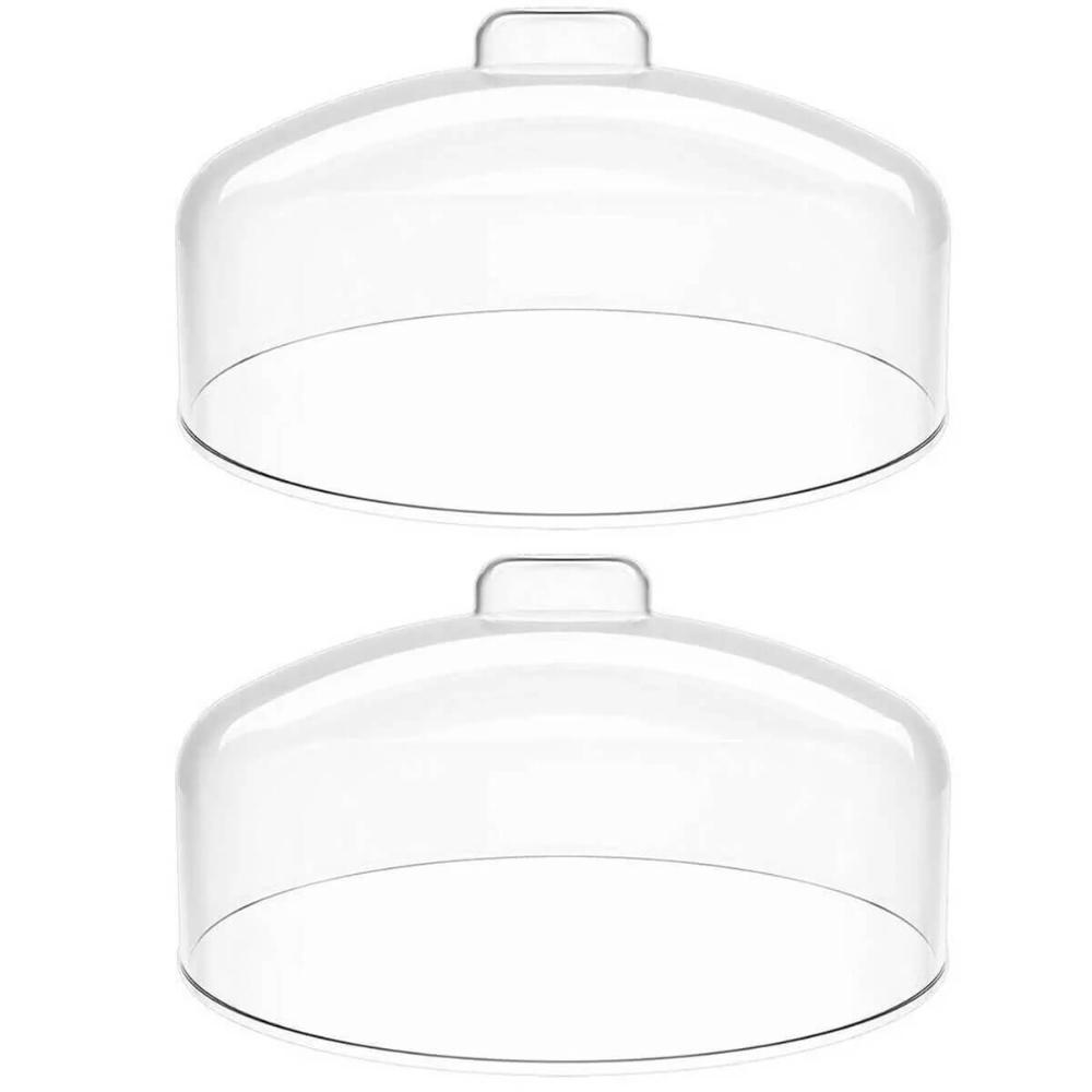 Kit 2 Cúpulas para Prato de Bolo Natural Tampa Plástico 31cm Haus Concept