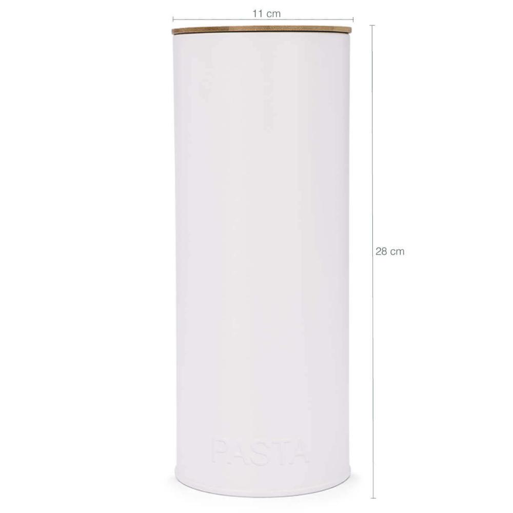 Kit 2 Potes para Massa 2,5L Porta Condimentos Redondo Lata Pasta Haus Concept Branco