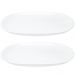 Kit 2 Travessas Oval Melamina 26x17cm Rasa Buffet Branca Restaurante Salada Petiscos Aperitivos Bar