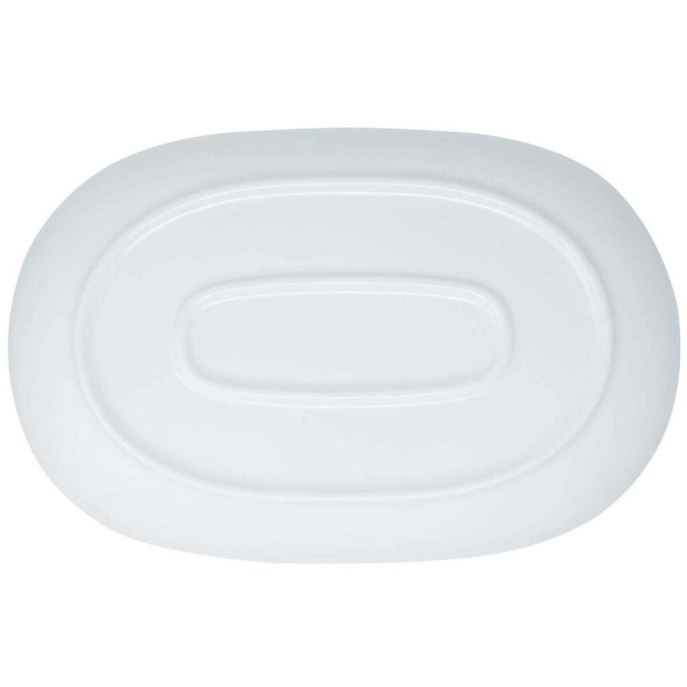 Kit 2 Travessas Oval Melamina 26x17cm Rasa Buffet Branca Restaurante Salada Petiscos Aperitivos Bar