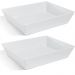 Kit 2 Travessas Retangular Branca 3,5L Profissional Servir Buffet Melamina Haus Concept Saladas Massas