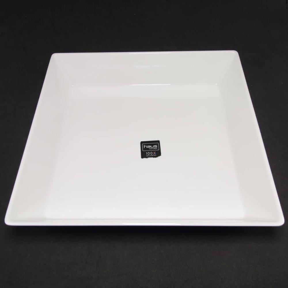 Kit 2 Travessas Retangular Branca 3,5L Profissional Servir Buffet Melamina Haus Concept Saladas Massas