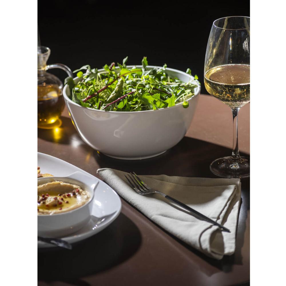 Kit 3 Tigelas Saladeiras 2,2L Melamina Branca 22x10cm Salada Sobremesa Frutas Round