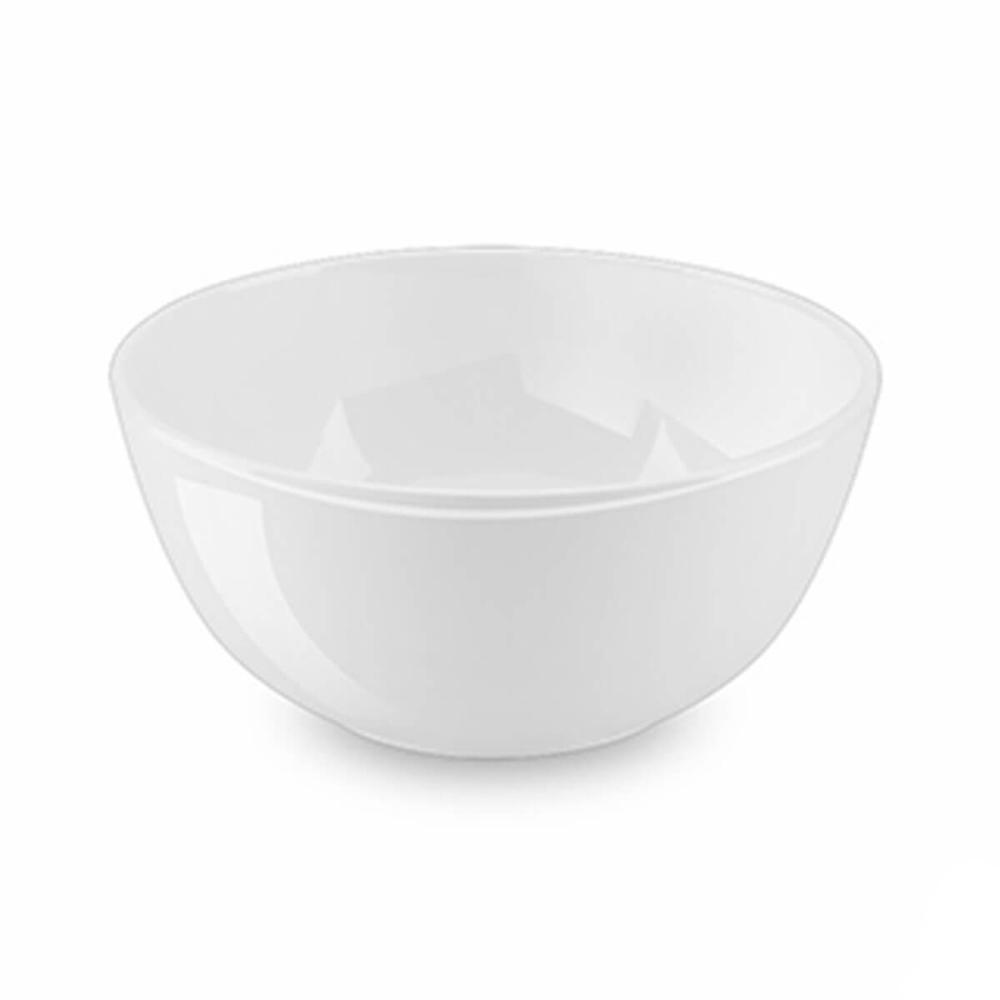 Kit 3 Tigelas Saladeiras 2,2L Melamina Branca 22x10cm Salada Sobremesa Frutas Round