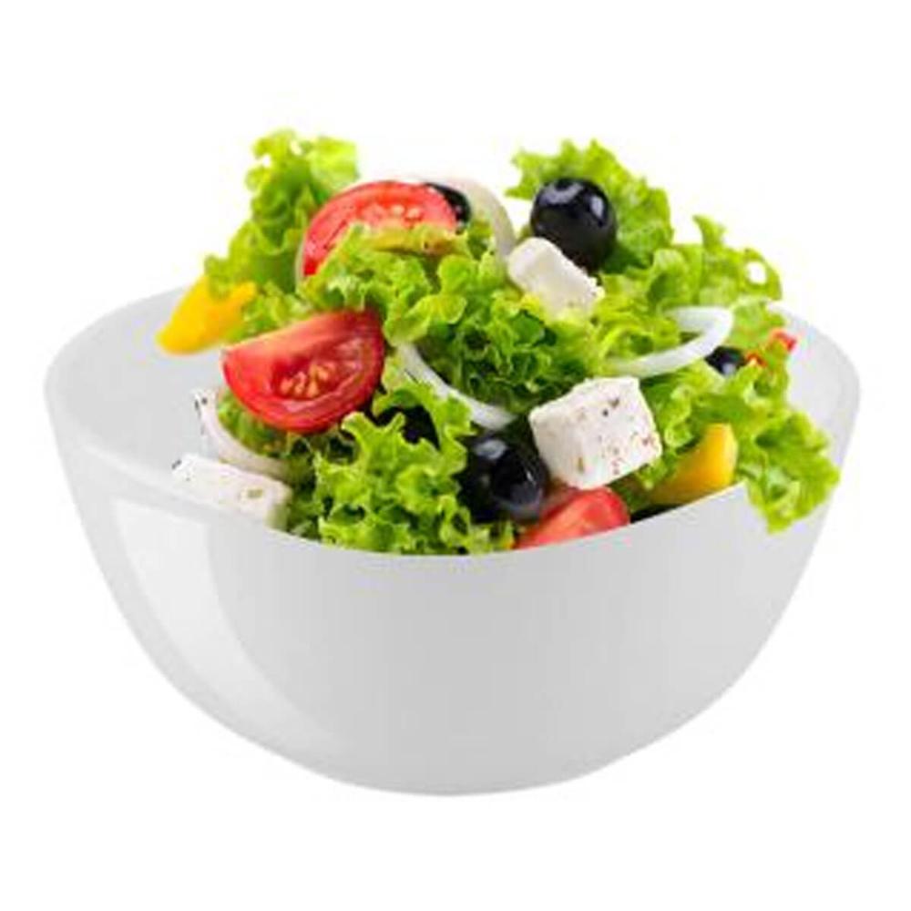 Kit 3 Tigelas Saladeiras 2,2L Melamina Branca 22x10cm Salada Sobremesa Frutas Round