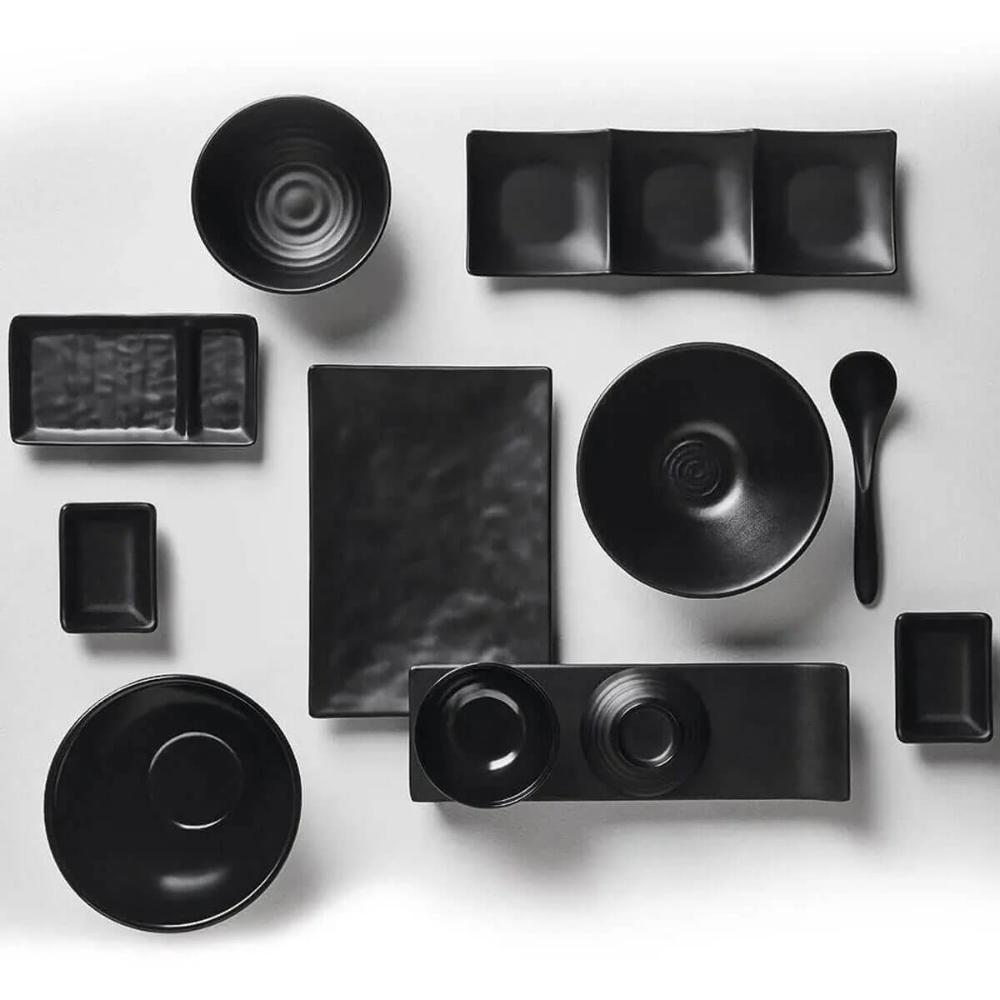 Kit 6 Bowls de Melamina Miso Preto 11,3x6cm Servir Ceviche e Shimeji Haus Concept
