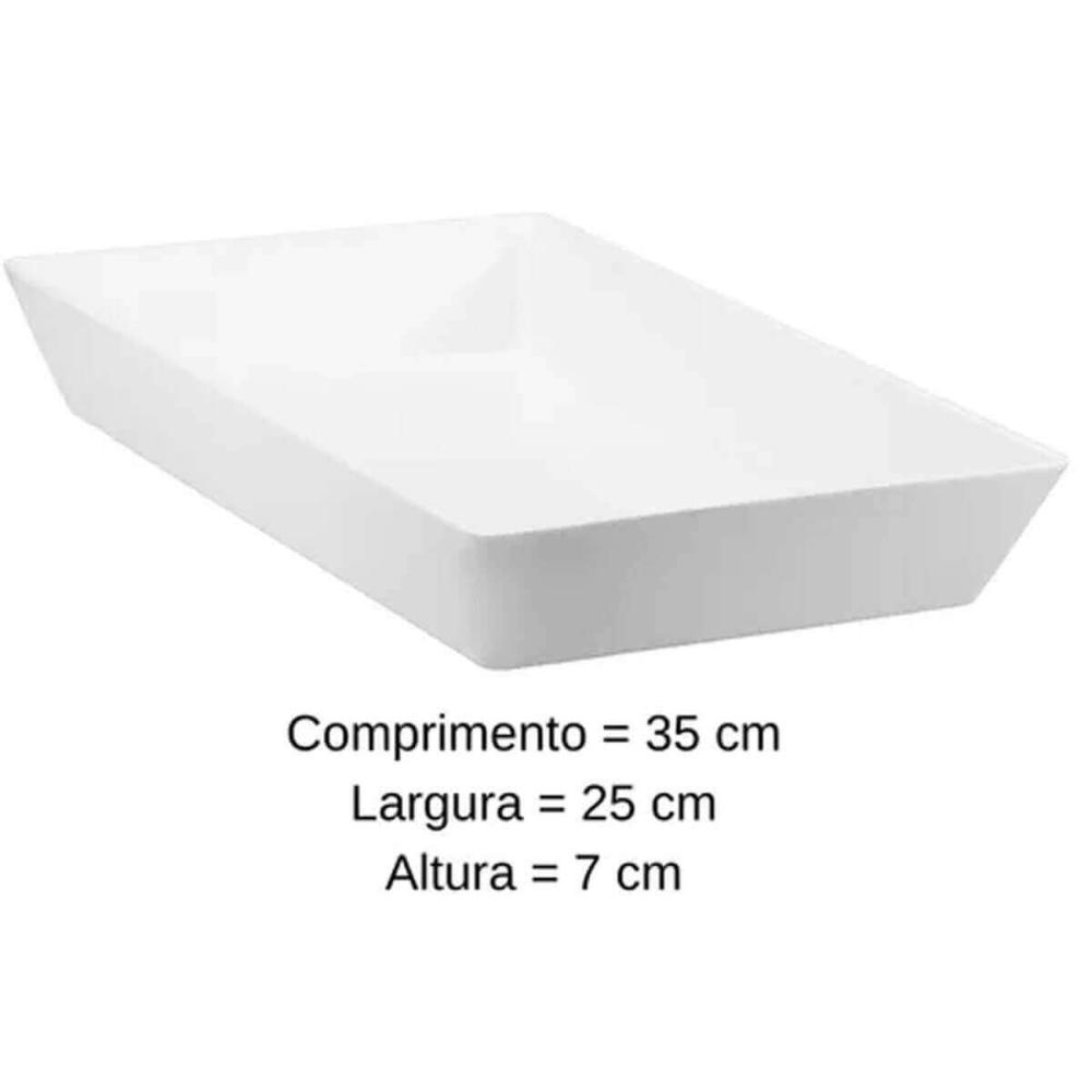 Kit 6 Travessas Brancas 4L Melamina Profissional Haus Concept Restaurante Buffet