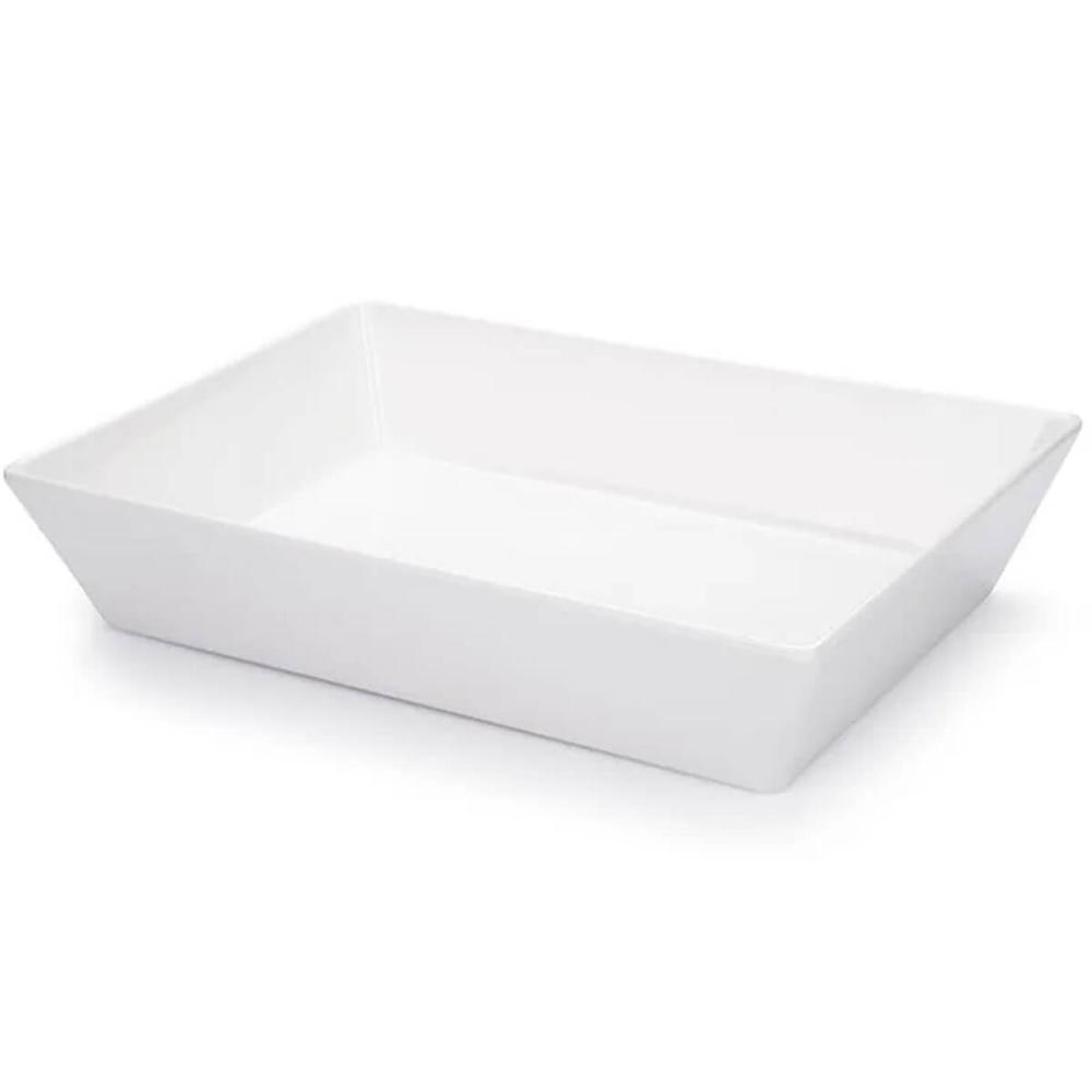Kit 6 Travessas Brancas 4L Melamina Profissional Haus Concept Restaurante Buffet