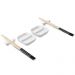 Kit Sushi 2 Pessoas 6 Pçs Hashi Japonês Madeira Molheiras Cerâmica e Apoios de Hashi Nankin Haus