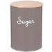 Lata Porta Condimentos Sugar Pote Para Açúcar Aço e Bambu Haus Concept Warm Gray