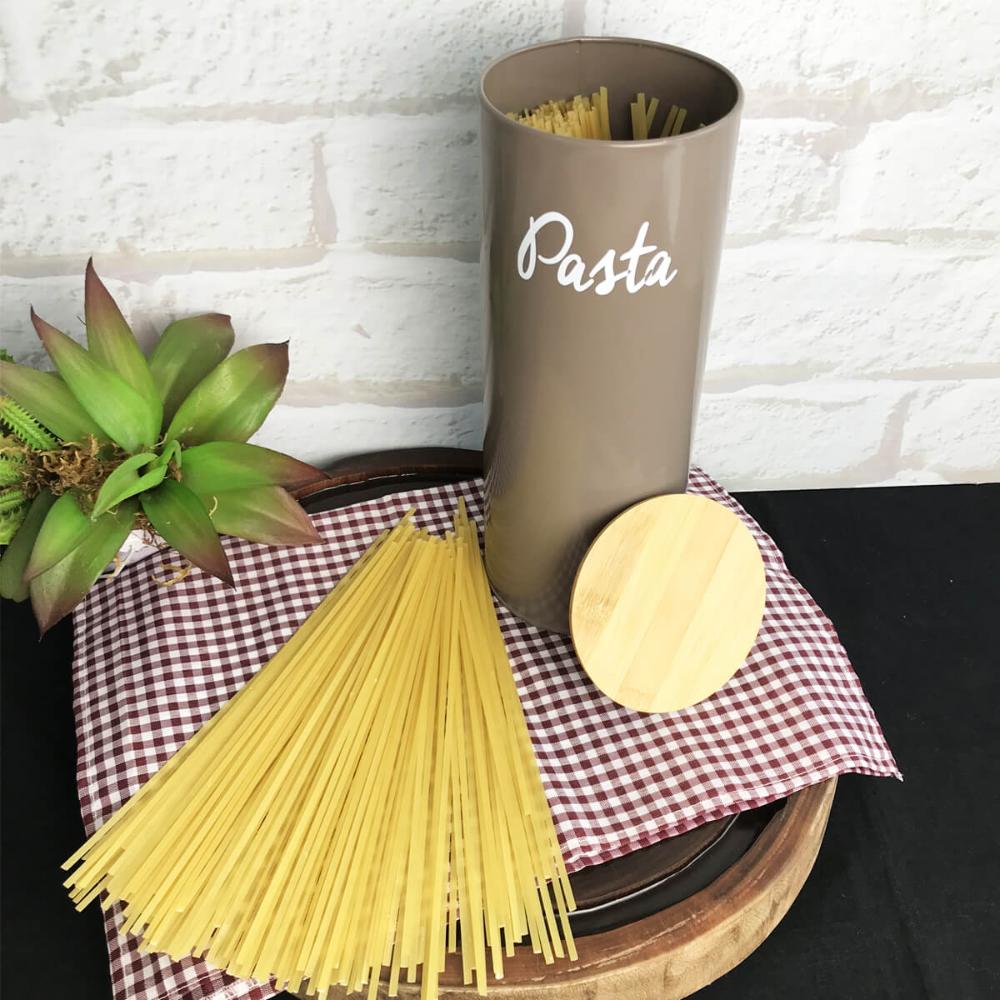 Porta Condimentos Pasta Pote Redondo Organizador para Massas Canister Haus Concept Warm Gray