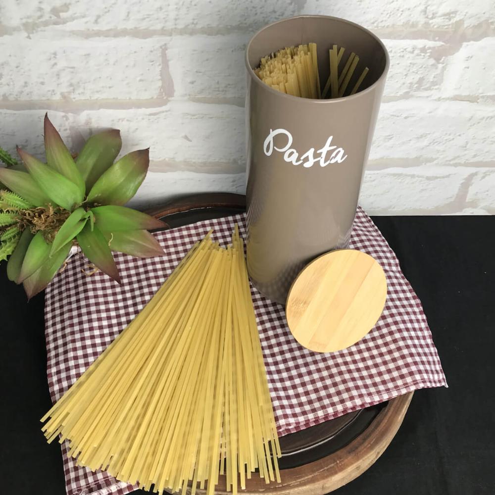 Porta Condimentos Pasta Pote Redondo Organizador para Massas Canister Haus Concept Warm Gray