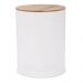 Pote Biscuits Porta Condimentos Lata de Biscoito com Tampa de Bambu Haus Concept Canister Branco