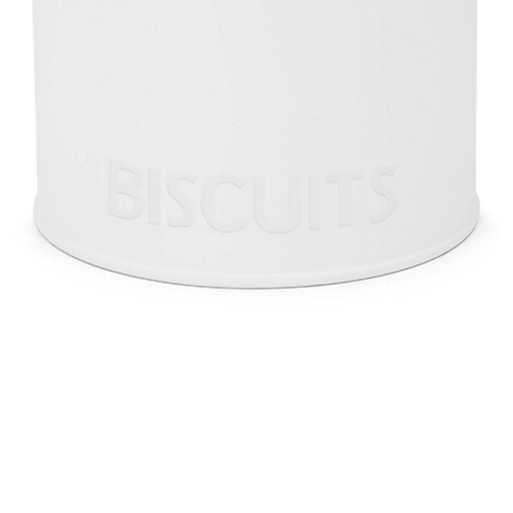 Pote Biscuits Porta Condimentos Lata de Biscoito com Tampa de Bambu Haus Concept Canister Branco