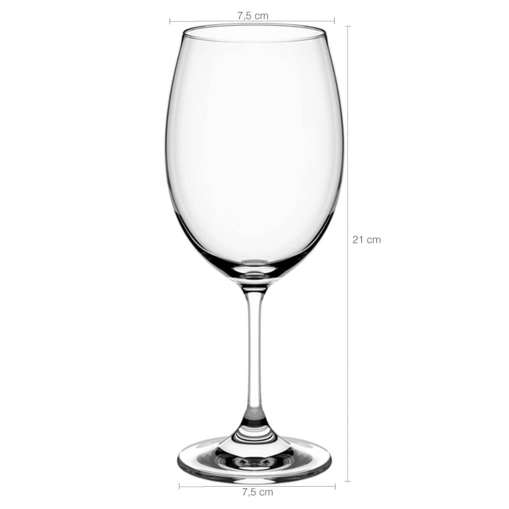 Taça de Vinho Tinto 450ml Cristal Titânio Transparente Sense Haus
